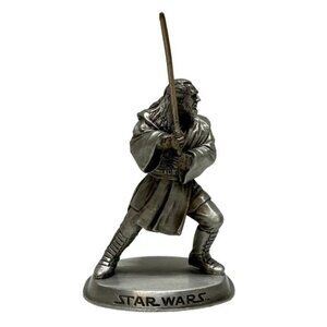 Star Wars Rawcliffe Pewter QUI-GON Jinn Episode 1 Lucas Film Signed Base Vintage